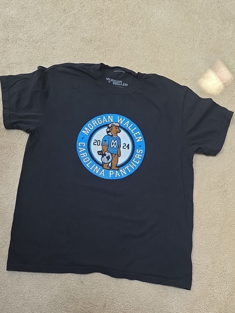 Morgan Wallen Carolina Panthers Black Graphic Tee